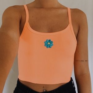 Blue flower tank